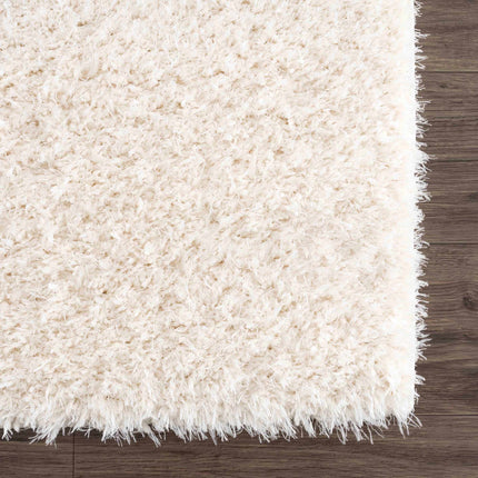 Faina Solid Cream Shag Rug Washable Rugs TriadCommerceInc