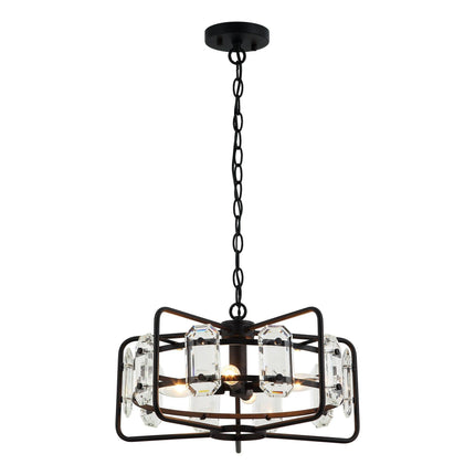 4-Light Golden Black Modern Crystal Pendant Light Home Decor > Lighting > Ceiling Lights > Pendant Lights TriadCommerceInc