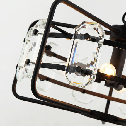 4-Light Golden Black Modern Crystal Pendant Light Home Decor > Lighting > Ceiling Lights > Pendant Lights TriadCommerceInc