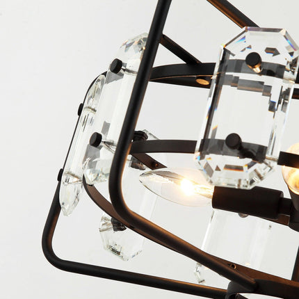 4-Light Golden Black Modern Crystal Pendant Light Home Decor > Lighting > Ceiling Lights > Pendant Lights TriadCommerceInc