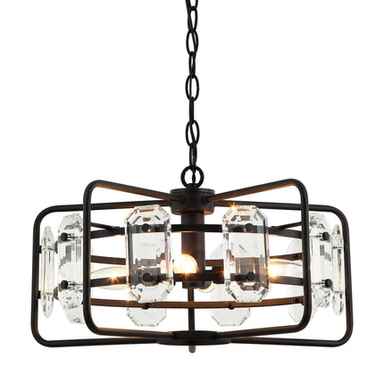 4-Light Golden Black Modern Crystal Pendant Light Home Decor > Lighting > Ceiling Lights > Pendant Lights TriadCommerceInc