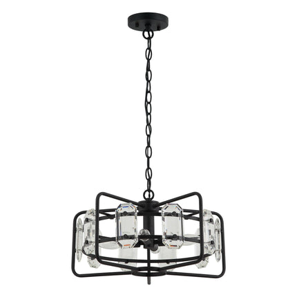4-Light Golden Black Modern Crystal Pendant Light Home Decor > Lighting > Ceiling Lights > Pendant Lights TriadCommerceInc