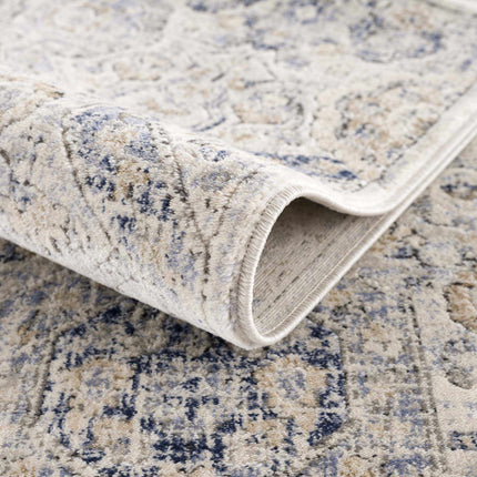 Parkerfield Cream & Blue Area Rug Rugs TriadCommerceInc