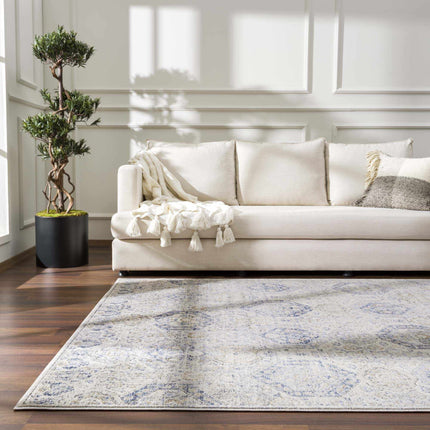 Parkerfield Cream & Blue Area Rug Rugs TriadCommerceInc