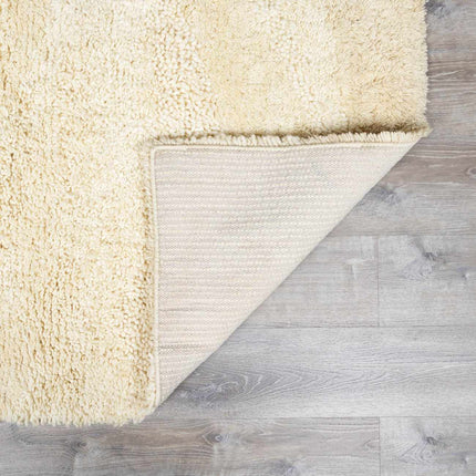 Kettering Solid Cream Wool Shag Rug Rugs TriadCommerceInc