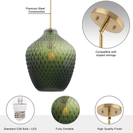 Lavine 1-Light Olive Handblown Glass Mini Pendant Light Home Decor > Lighting > Ceiling Lights > Pendant Lights TriadCommerceInc