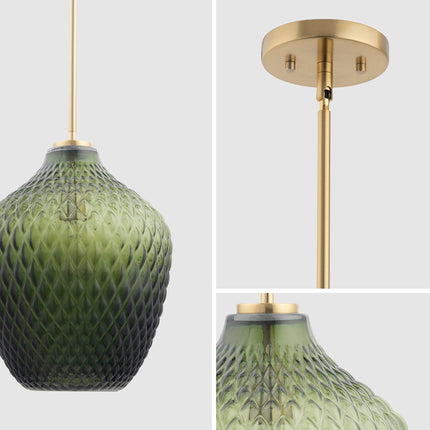 Lavine 1-Light Olive Handblown Glass Mini Pendant Light Home Decor > Lighting > Ceiling Lights > Pendant Lights TriadCommerceInc
