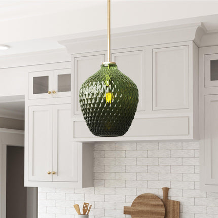 Lavine 1-Light Olive Handblown Glass Mini Pendant Light Home Decor > Lighting > Ceiling Lights > Pendant Lights TriadCommerceInc