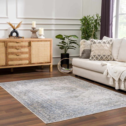 Gael Blue Flat Pile Washable Rug Rugs TriadCommerceInc
