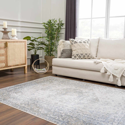 Gael Blue Flat Pile Washable Rug Rugs TriadCommerceInc
