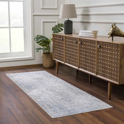 Gael Blue Flat Pile Washable Rug Rugs TriadCommerceInc
