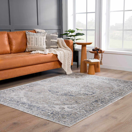 Rudo Blue Flat Pile Washable Rug Rugs TriadCommerceInc