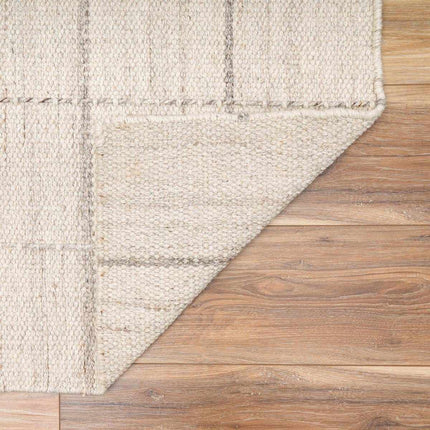 Nissa Cream Checkered Wool Rug Rugs TriadCommerceInc