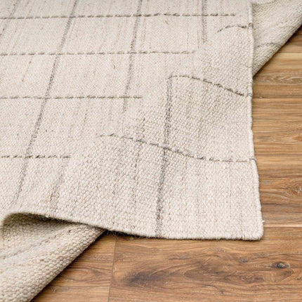 Nissa Cream Checkered Wool Rug Rugs TriadCommerceInc