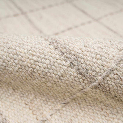 Nissa Cream Checkered Wool Rug Rugs TriadCommerceInc