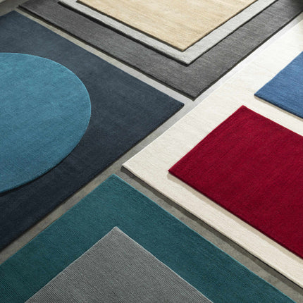 Brockton Solid Wool Dark Blue Area Rug Rugs TriadCommerceInc