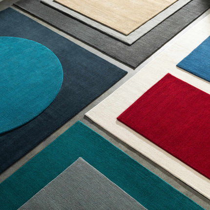 Brockton Solid Wool Teal Area Rug Rugs TriadCommerceInc