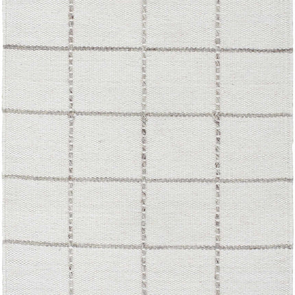 Nissa White Gray Checkered Wool Rug Rugs TriadCommerceInc