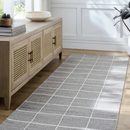 Nissa Gray Checkered Wool Rug Rugs TriadCommerceInc