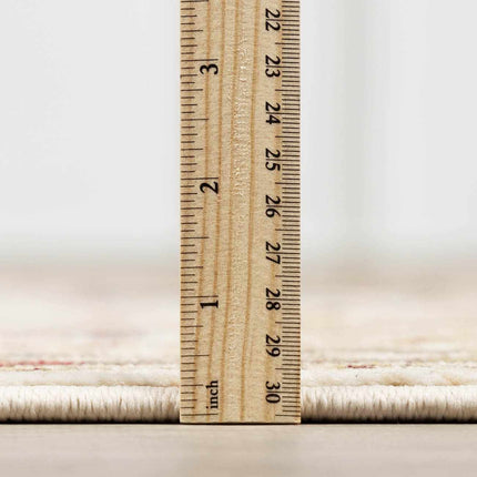 Neola White/Brown Damask Area Rug Rugs TriadCommerceInc