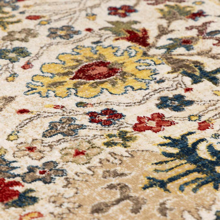Neola White/Brown Damask Area Rug Rugs TriadCommerceInc 2' x 2'11" Rectangle