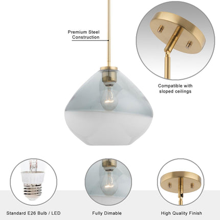 Pheobe 1-Light Modern Handblown Glass Pendant Light Home Decor > Lighting > Ceiling Lights > Pendant Lights TriadCommerceInc