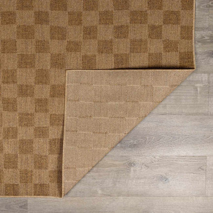 Kuval Checkered Brown Rug Rugs TriadCommerceInc