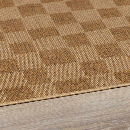 Kuval Checkered Brown Rug Rugs TriadCommerceInc
