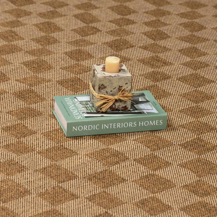 Kuval Checkered Brown Rug Rugs TriadCommerceInc