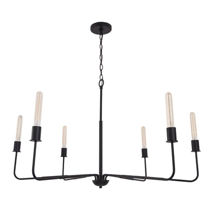 Radiant 6-Light Industrial Traditional Dimmable Chandelier Home Decor > Lighting > Ceiling Lights > Chandelier TriadCommerceInc Black