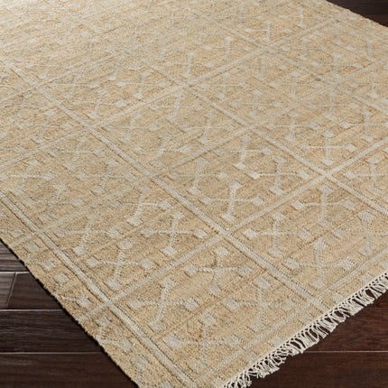 Rice Handcrafted Fringed Jute Carpet Rugs TriadCommerceInc