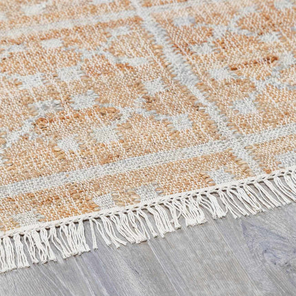 Rice Handcrafted Fringed Jute Carpet Rugs TriadCommerceInc