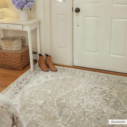 Rudo Beige Flat Pile Washable Rug Rugs TriadCommerceInc 5'3" x 7' Rectangle