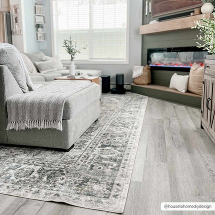 Rudo Blue Flat Pile Washable Rug Rugs TriadCommerceInc
