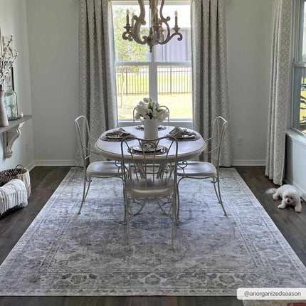 Rudo Blue Flat Pile Washable Rug Rugs TriadCommerceInc