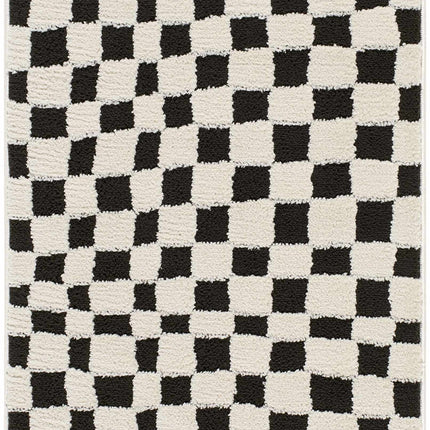 Lajos Black & White Checkered Area Rug Rugs TriadCommerceInc