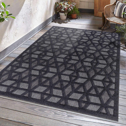 Nuri Black Outdoor Rug Rugs TriadCommerceInc