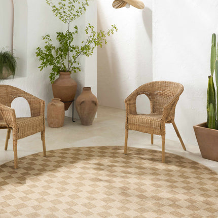 Kuval Checkered Brown Rug