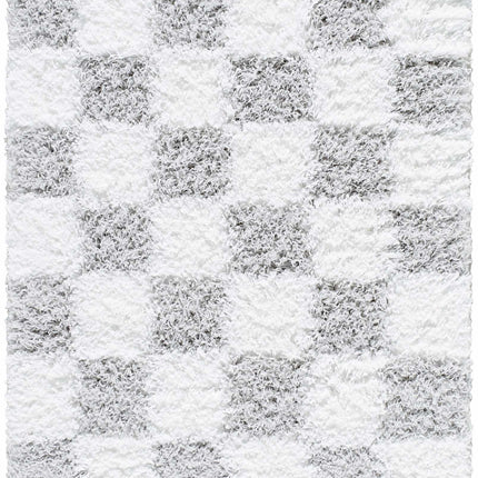 Atira Gray Checkered Area Rug Rugs TriadCommerceInc