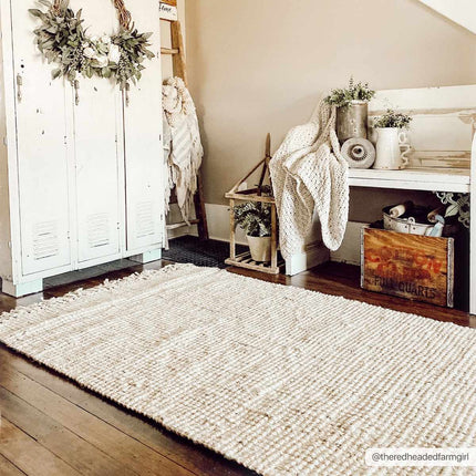 Senneterre Bleached Jute Rug Rugs TriadCommerceInc
