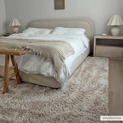 Siari Solid Oatmeal Shag Rug Rugs TriadCommerceInc