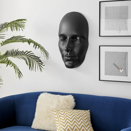 Sumerian Feminine Face // Matte Black Wall Decor TriadCommerceInc