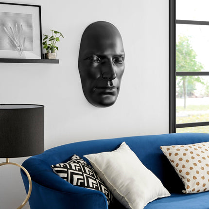 Sumerian Masculine Face // Matte Black Wall Decor TriadCommerceInc