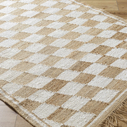 Tiria Diamond Checkered Jute Tasseled Rug Rugs TriadCommerceInc