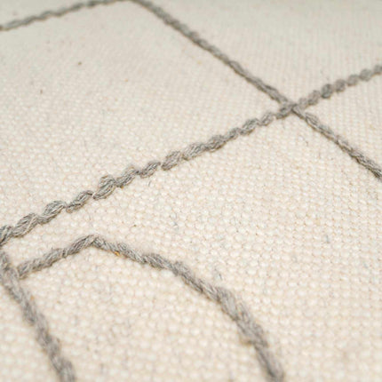 Tieve Black & White Grid Wool Rug Rugs TriadCommerceInc