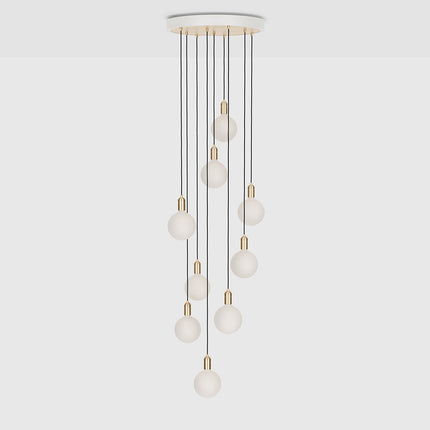 Nine Pendant Light in Brass + Sphere IV Cluster Pendants TriadCommerceInc