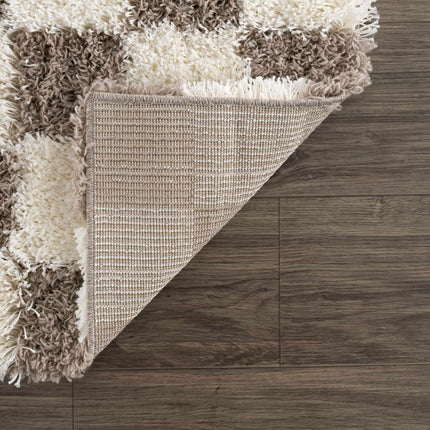 Atira Brown Checkered Area Rug Rugs TriadCommerceInc 2'7" x 7'3" Runner