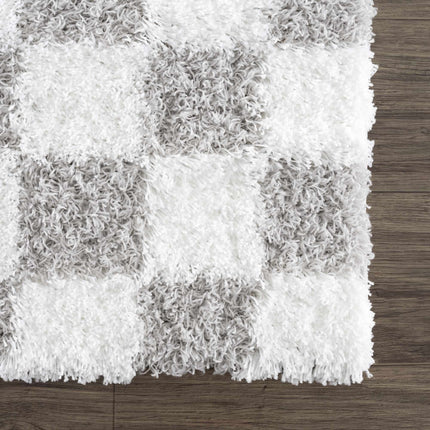 Atira Gray Checkered Area Rug Rugs TriadCommerceInc