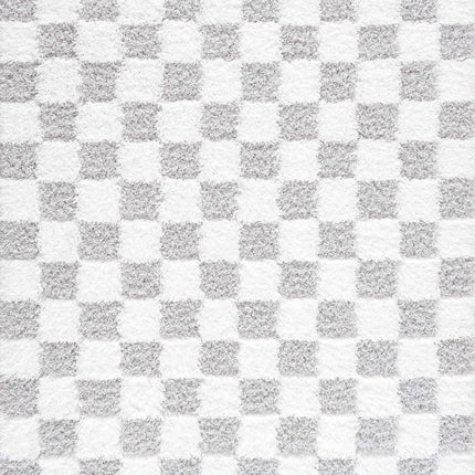 Atira Gray Checkered Area Rug Rugs TriadCommerceInc