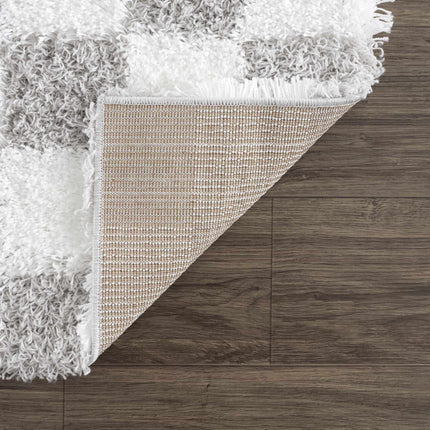Atira Gray Checkered Area Rug Rugs TriadCommerceInc